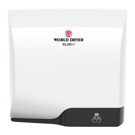 World Dryer World Dryer SLIMdri Automatic Hand Dryer, ADA Compliant, White Aluminum, 120-240V L-974A